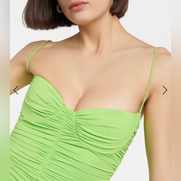 Alex Perry Everett Ruched Maxi Dress in Green Apple - Picture 5 of 16